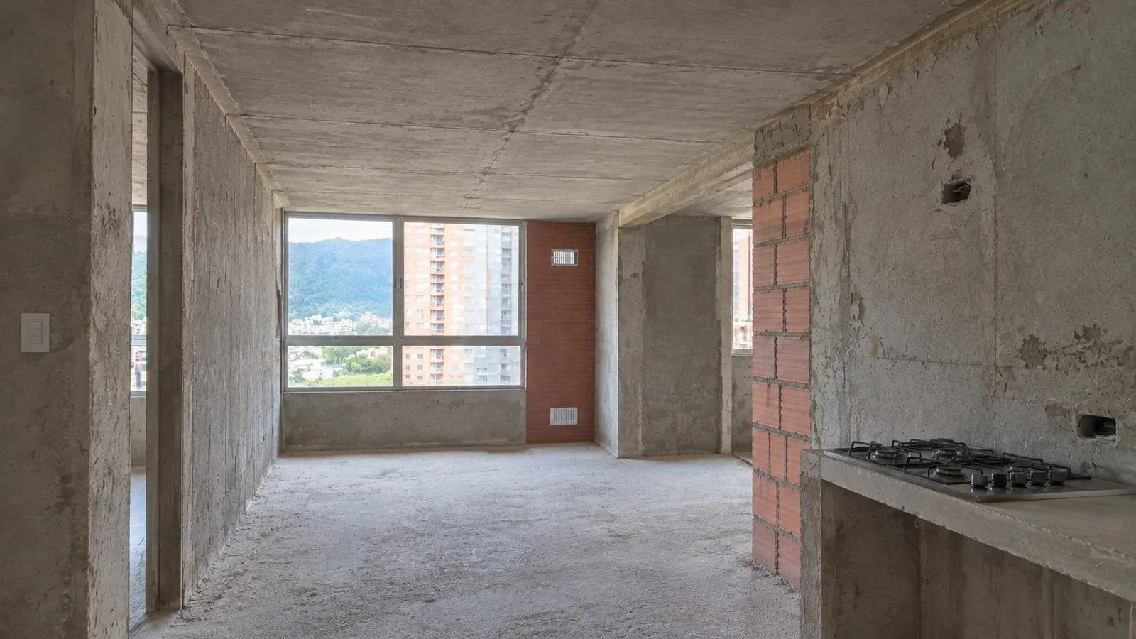 Antes: apartamento en obra gris en Bogotá antes de la remodelación de Possible
